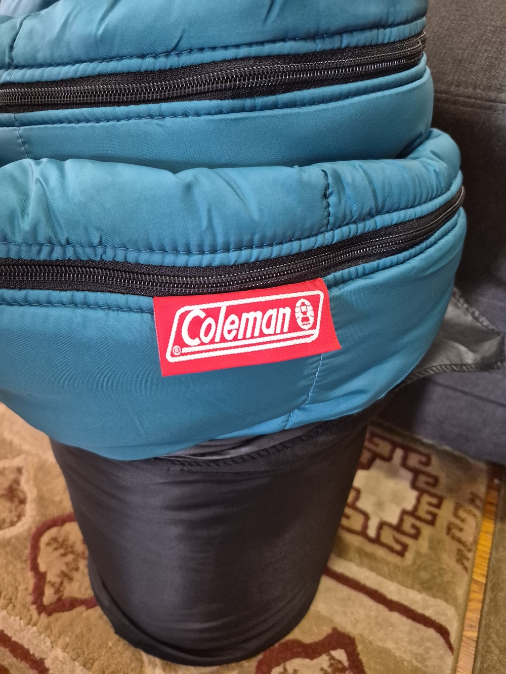Coleman Montauk 40°F Big & Tall Blue Sleeping Bag Roll Control ZipPlow 190in